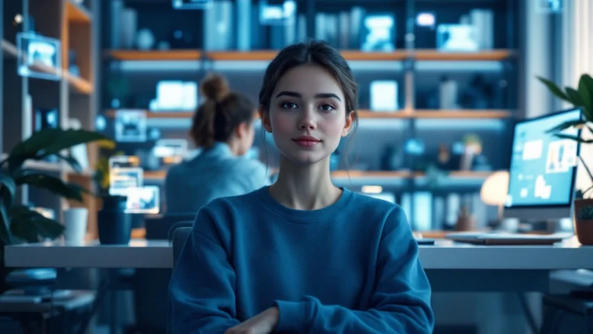 calm educational avatar scene